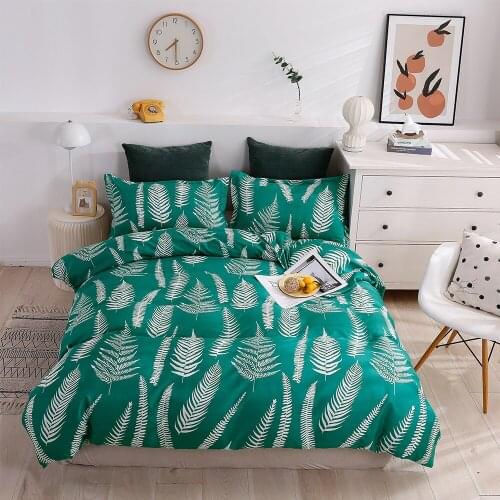 Plant Pattern Bedding Set Bedroom Decoration Duvet Cover Large King Size Black Autumn and Winter Bed Cover Pillowcase 2/3 Pieces