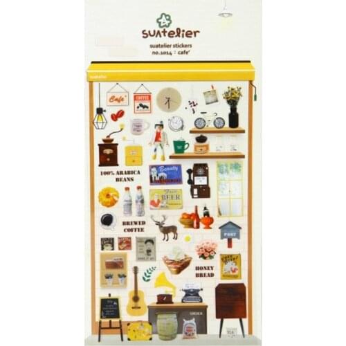Korea Sonia Scrapbooking High Quality Paper Sticker Cafe Stationery DIY Decoration Home Supplies Suatelier Stickers