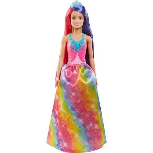 Barbie Dreamtopia Long Hair Dolls-Pink and Hair Princess Barbie-Rainbow Color Dress-Dreamtopia Dolls-multicolor Barbie