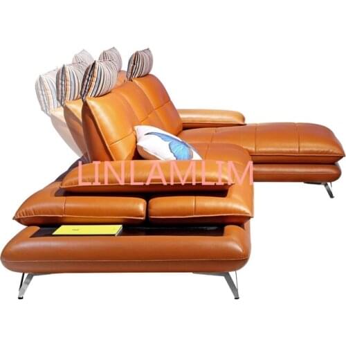 Living Room Sofa set corner sofa recliner backrest functional genuine leather sectional sofas muebles de sala moveis para casa