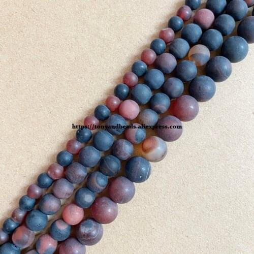Natural Stone Matte Dream Agate Round Loose Beads 15" Strand 4 6 8 10 12MM Pick Size For Jewelry Making DIY