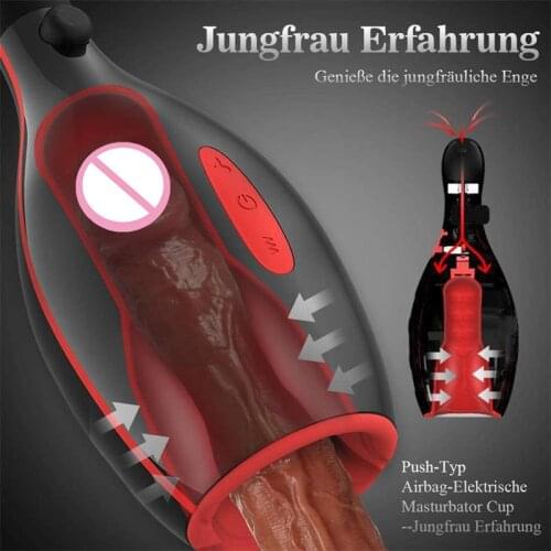 Sexshops latest high speed automatic retractable male masturbation sucking heating vibration massage trainer sucking vibration