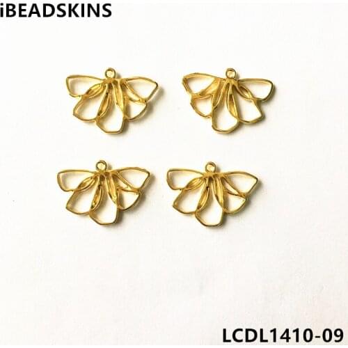 New arrival! 25X18mm 100pcs/lot gold color Zinc alloy leaf charm for earring accessories DIY ( as shown)