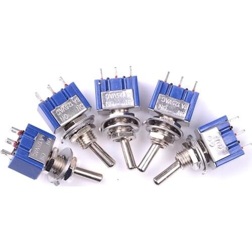One Or 5pcs Miniature Toggle Switch MTS-102 SPDT 6A 125VAC Mini Switch Lever Switch 3 Pin ON/ON