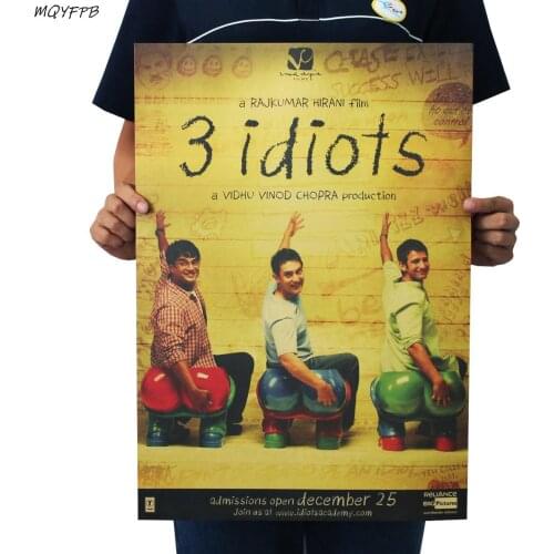 Movie 3 idiots Kraft Paper Poster Home Wall Room Decoration Painting 50.5x35cm