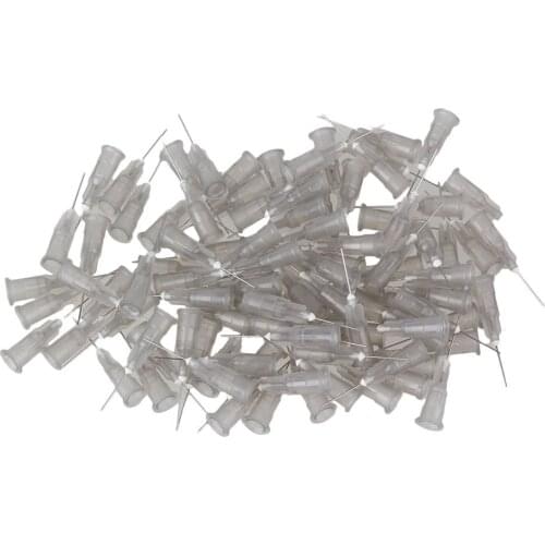 27Ga Transparent 1/2" Plastic Spiral Connector Stainless Steel Adhesive Glue Dispensing Needles Tip Pack of 100