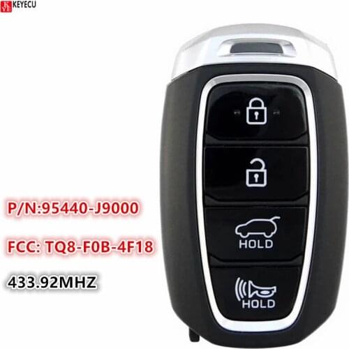 KEYECU for Hyundai Kona 2018 2019 2020 Smart Remote Control Car Key Fob 4 Button 433MHz P/N: 95440-J9000 FCC ID: TQ8-FOB-4F18