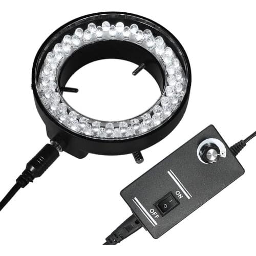 Adjustable 56 LED Ring Light Illuminator Lamp for Industry Stereo Microscope Camera Magnifier AC 90V-240V Power Adapter