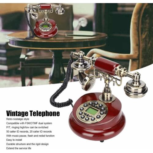CT-8026 Retro Landline Phone Wired Old Fashion Antique Telephone Suitable for Home and Office Durable structure and metal materi