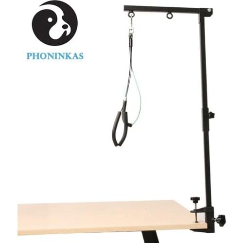 Foldable Pet Grooming Arm with Clamp Cat Dog Grooming Table Suspension Bracket with Sling Rope Adjustable Support Dog Cat Holder
