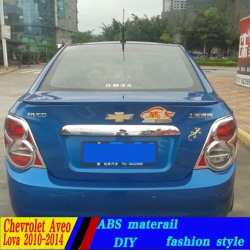 Use for chevrolet aveo lova spoiler 2010-2014 aveo lova lip spoiler ABS Material Car Rear Wing Primer Color Rear Spoiler