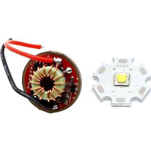 20mm 10W XM-L2 U3 LED / T6 LED diode Bead Emitter chip + 22mm 5.6V-9V 5 Modes Driver Board for L2 T6 U2 LED Flashlight lamp