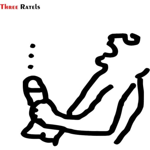 Three Ratels FTZ-118# 15x13.4cm Sticker Jerking Off Vinyl for Car Rear Windshield Decal Funny Joke Penis Semen Orgasm Humor