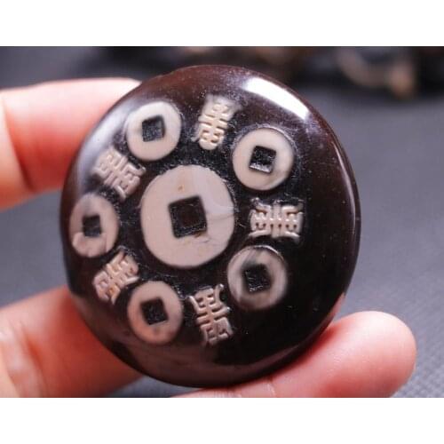 Magic Tibetan Old Agate 5 Eye Longevity OM Words Coin Goat Eye dZi Bead Pendant AAA Totem LKbrother Sauces Top Quality Garrentee