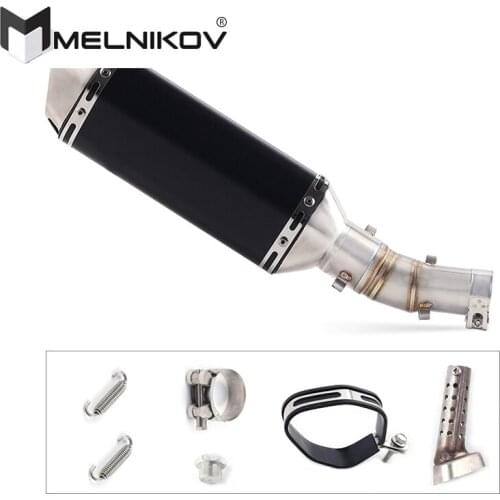 ER 6N 6F Motorcycle Exhaust Muffler Middle Link Pipe Slip On For Kawasaki ER6N ER6F NINJA650R Exhaust 2009 - 2016