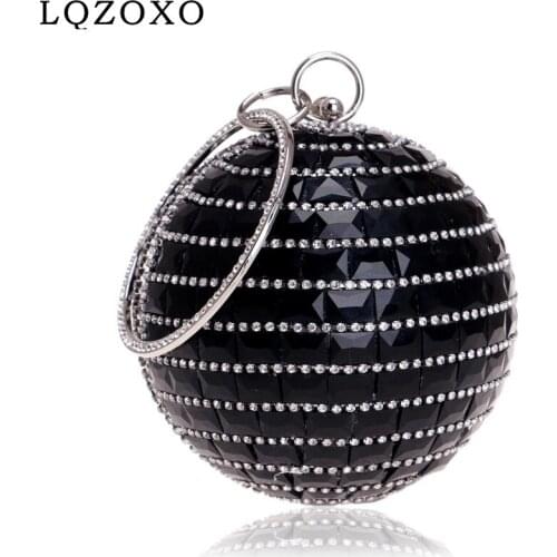 Acrylic Ball Women Evening Bags Party Retro Ladies Clutch Circular Wedding Bridesmaid Handbags With Chain Shoulder Purse