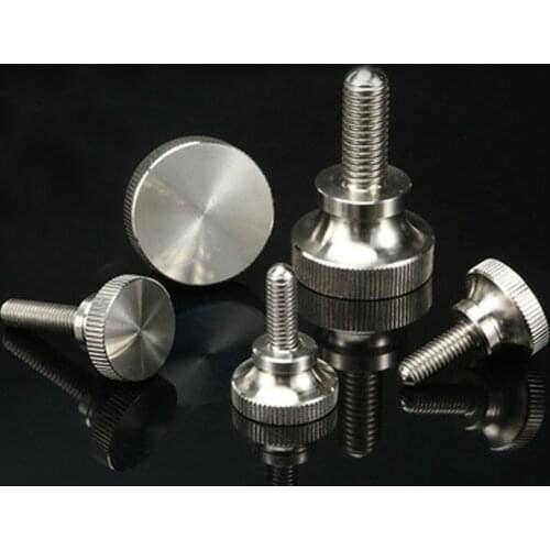 2Pcs M8 Stainless Steel Step High head Knurled handle Screws Mirror hand screw bolt 35mm-55mm Length