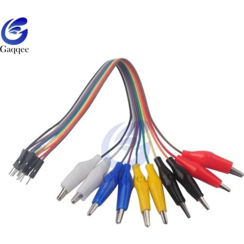 2 in 1 20/30CM Alligator Clip to Dupont Cable 10PIN Male/Female Connector Crocodile Clip Test Leads Test Jumper Wire For Arduino