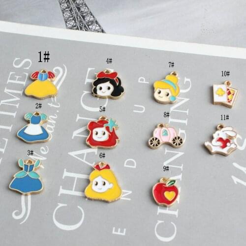 20pcs Princess pumpkin car rabbit Enamel Charms Drop Oil Animal Pendants DIY Bracelet Earrings Fashion Jewelry Accessory