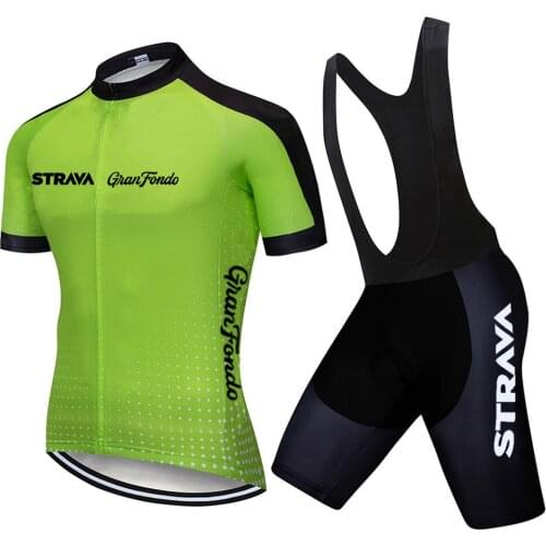 2021 Strava Cycling Wear Bike Jersey Quick Dry Bicycle Clothing Mens Summer Team Cycling Jerseys 20D Bike Shorts Set