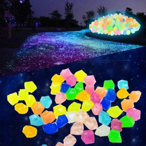 300 Pcs Garden Decor Luminous Stone Glow In Dark Decorative Pebbles Outdoor Fish Tank Decoration Pebble Rock Aquarium