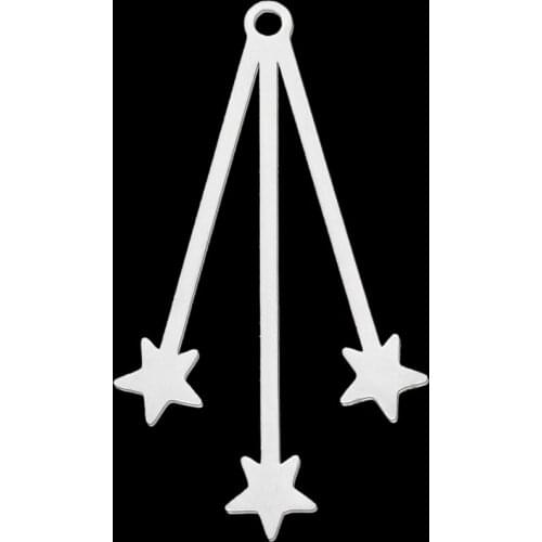 5pcs/lot 100% Stainless Steel Three Stars DIY Earring Pendant Charm Wholesale Factory Prices Never Fade Top Quality Pendants