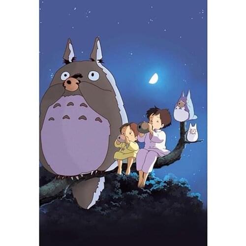 DIY Diamond Painting Cross Stitch Picture 5d Embroidery Cartoon Totoro Mosaic Full Square Wall Sticker Home Decor Art Handmade