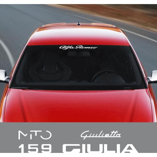 Car Sun Shade Sticker For Alfa Romeo Giulietta Giulia MiTO 159 147 156 Sportiva Stelvio Front Rear Windshield Auto Accessories