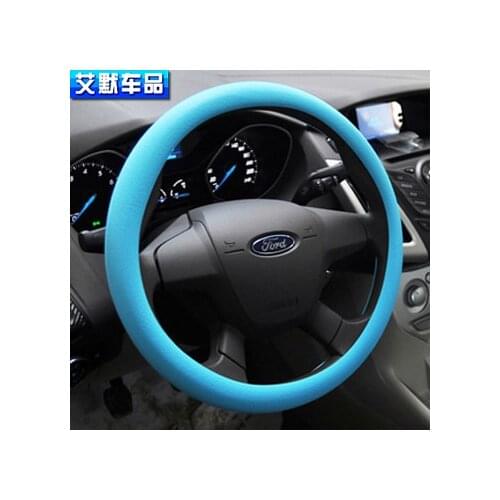 Car slip-resistant Silicone steering wheel cover For Ford kuga ecosport fiesta auto accessories AP003