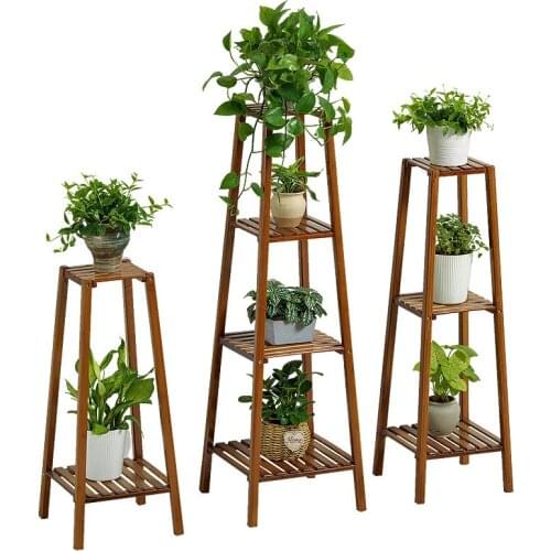 Bamboo 2/3/4layer Flower Stand Rack Storage Shelf Plant Holder Home Garden Flower Pot Organizer Living Room Balcony Storage Rack