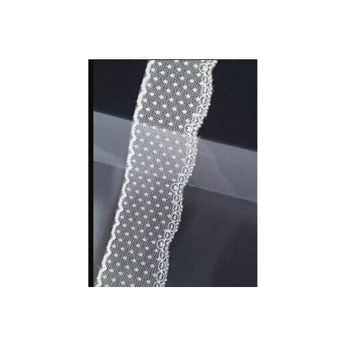 5.3cm width 60meters off white lace, dot mesh lace for wedding lace, headband, wedding card, sewing lace