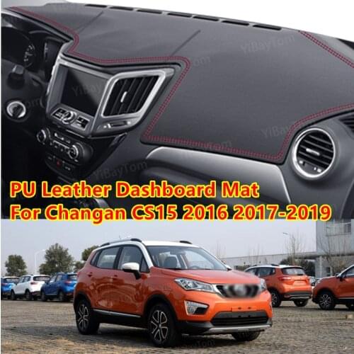 For Changan CS15 2016 2017-2019 PU Leather Anti-Slip Mat Sunshade Dashmat Protect Carpet Dashboard Cover Pad Accessories