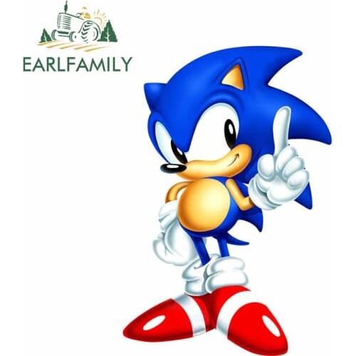 EARLFAMILY 13cm x 8.8cm for Cartoon Hedgehog Creative Car Sticker DIY Anime Personality Vinyl Decal Occlusion Scratch Decor