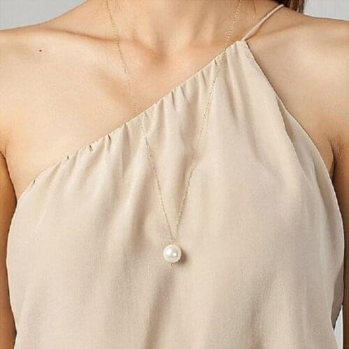 Europe and America Fashion Jewelry Bridesmaid imitation pearl plated Pendant Necklaces For Women 2021