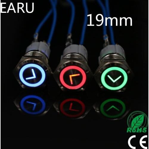 19mm Quality Metal Power L Type Brass Push Button Switch Flat Round Illumination Momentary Self Reset 1NO 1NC Logo Customization