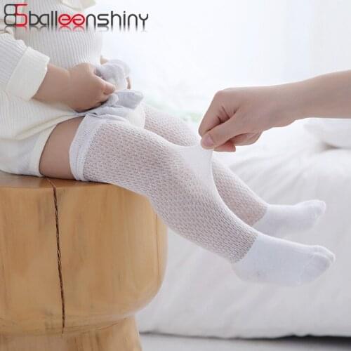 Balleenshiny Summer New Soft Cotton Newborn Baby Socks Mesh Breathable Kids Sock Knee High Long Infant Toddler Floor Socks