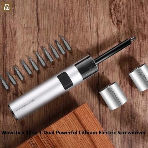 Hot Wowstick 12 in 1 Dual Power Lithium Electric Screwdriver with 3 LED Bulbs Rechargeable Screwdriver Kit Magnetic One Button