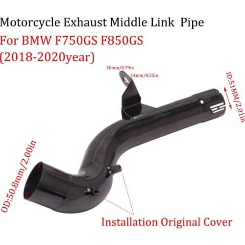 Motorcycle Modified Catalyst Delete Pipe Exhaust Middle Pipe Stainless Durable For BMW F750GS ADV F850GS ADV 2018-2021year