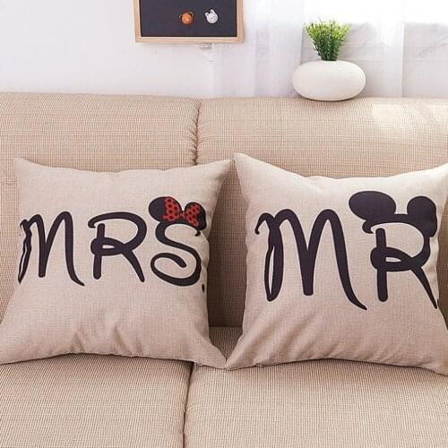 New Linen PillowCase Square Pillow Cover Letter Print Bedroom Cushion Chair Seat Decorative Cushion Cover Home Textile 340-0005