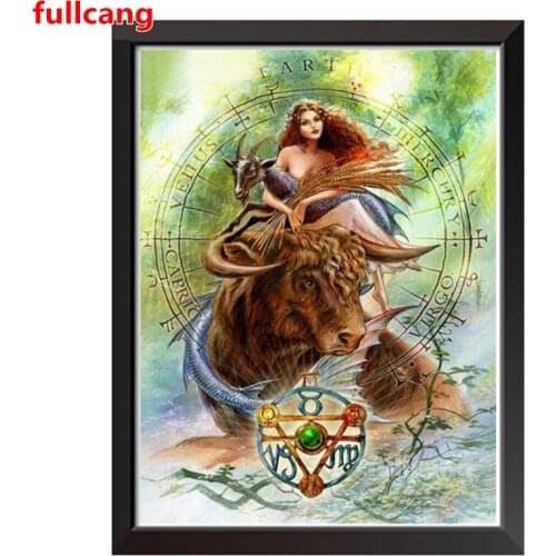 New arrival Diamond painting embroidery Zodiac Constellation 5d cross stitch kits beads handwork mosaic art Taurus girl ,JX2088