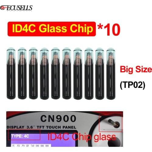 10Pcs/Lot Original ID4C Glass Blank Virgin Transponder Chip 4C Glass Chip TP02 Transponder Chip Car Key Chip Big Size