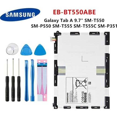SAMSUNG Orginal Tablet EB-BT550ABE 6000mAh Battery For Samsung Galaxy Tab A 9.7" SM-T550 SM-P550 SM-T555 SM-T555C SM-P351 +Tools