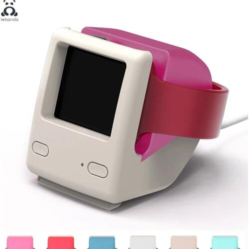 Lebanda stand watchOS 5 nightstand guardian silicone dual color retro charging stand for apple watch series 5 4 3 2 1 for iWatch