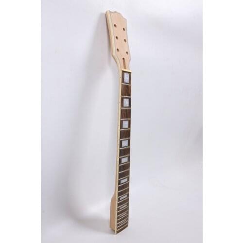 Yinfente electric guitar neck replacement 22 fret 24.75 inch Mahogany Rosewood fretboard Truss Rod Bolt on