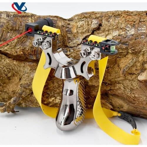Resin Slingshot High Power Precision Gray Laser Catapult with Flat Rubber Band for Outdoor Sports Hunting Shooting Accessories