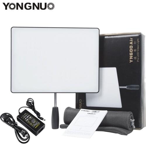 YONGNUO YN600 Air LED Video Light 3200K - 5500K Brightness Dimmable for Canon Nikon Pentax Olympus DSLR Camera + Power Adapter