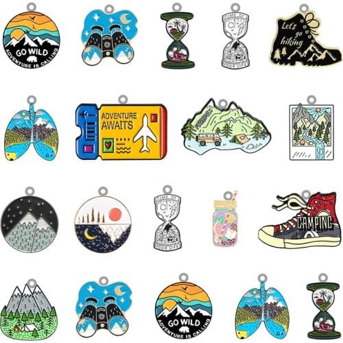 TAFREE Mountain Starry Night Camping Fun Acrylic Pendant Epoxy Jewelry Making Pendant Earrings Necklace Accessories Personality