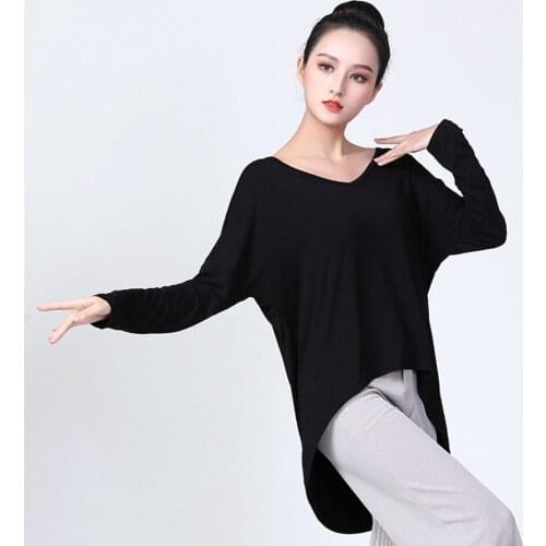 2021 New CM003 Long Sleeve Female Latin Dance Tops Loose Design Latin Dancing Tops Performamnce Modern Dance Dress