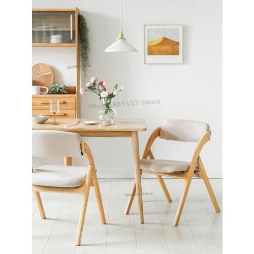 Solid Wood Folding Chair Home Backrest Chair Folding Dining Chair Office Computer Chair Stool Simple Portable Stool Simple