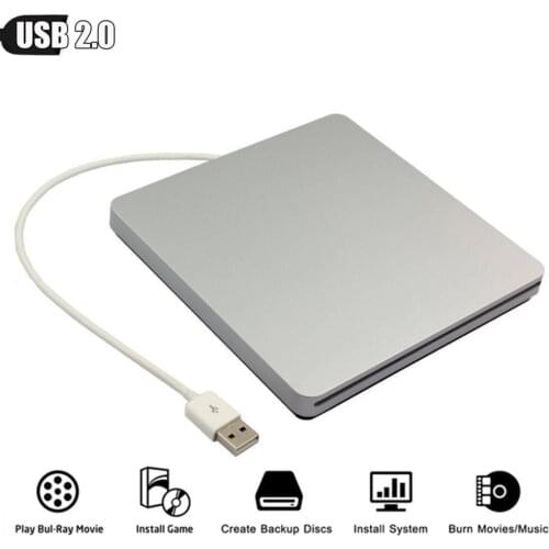 USB 2.0 DVD Super Drive 8X DL Double Layer DVD RW RAM Writer 24X CD-R Burner Slim External Optical Drive for Laptop PC XP MAC OS